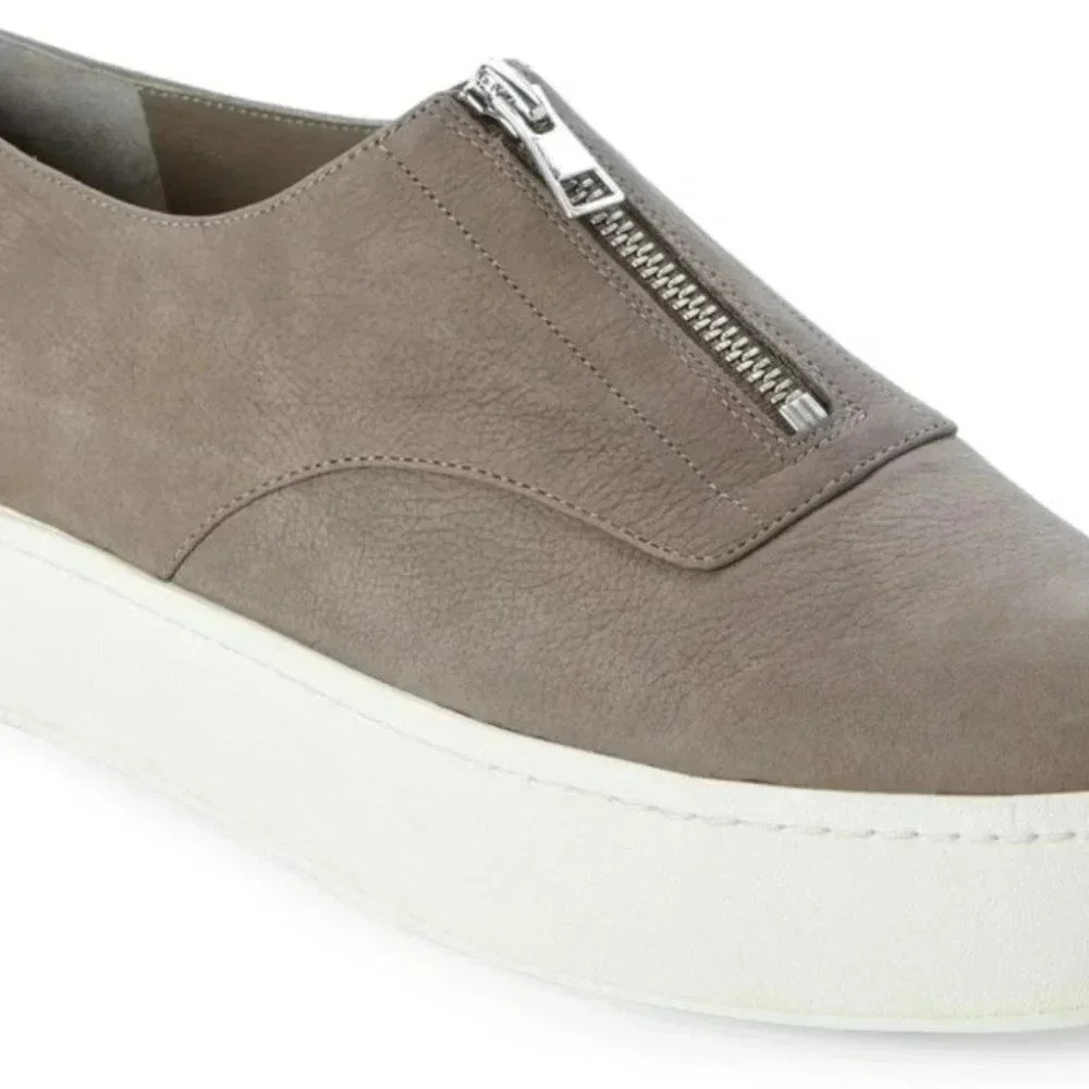 Vince Grey Warner Zip Platform Sneaker